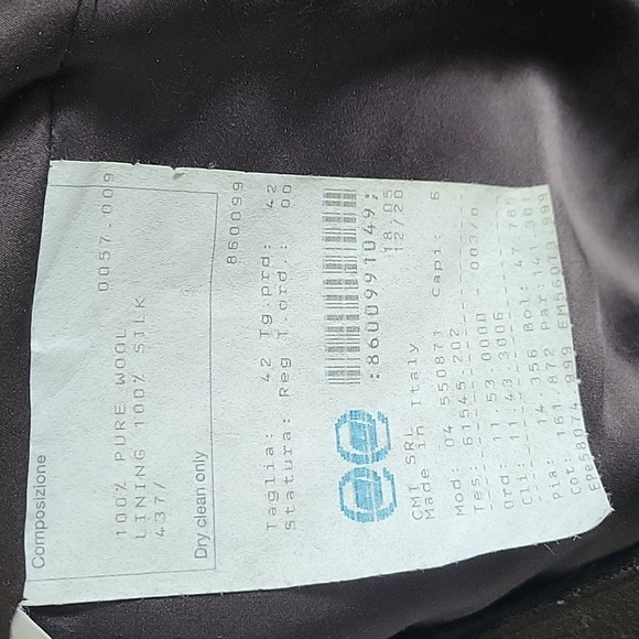 Calvin Klein Collection | Double breasted wool coat - made in Italy | size 6 - Picture 6 of 8